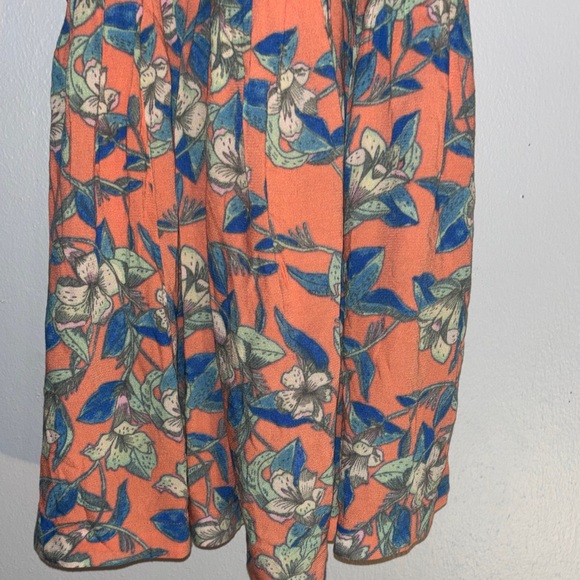 Floral Orange and Blue Dress - Picture 2 of 12
